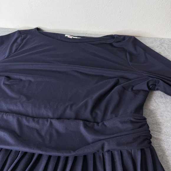 Boden Catherine Navy Blue Pleated Long Sleeve Midi Dress Womens US 20/22R - Picture 10 of 14